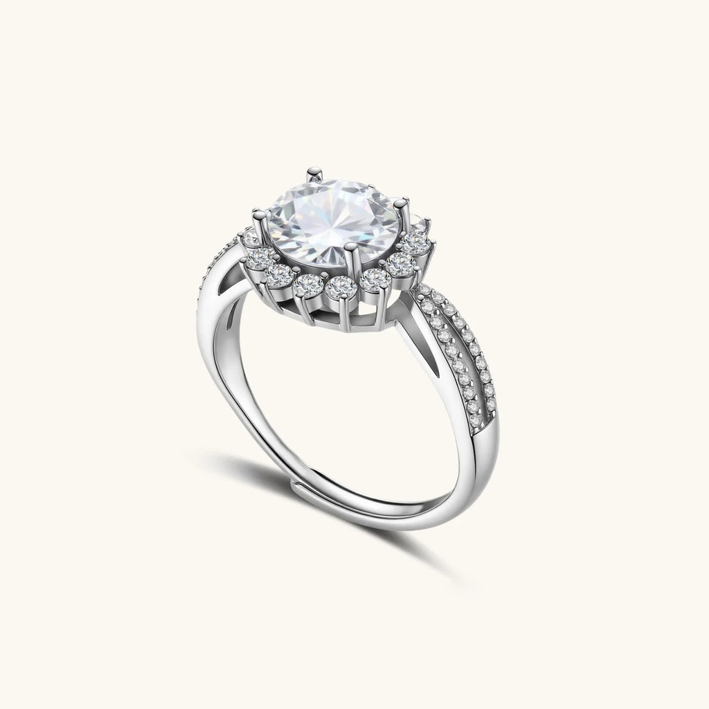 Bague Halo Stellaire Moissanite by Yoldine Paris