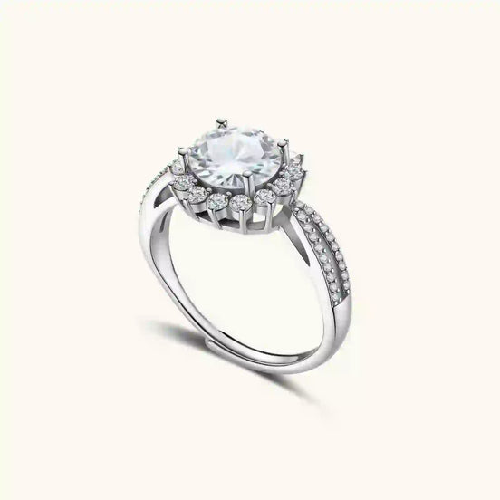 Bague Halo Stellaire Moissanite by Yoldine Paris