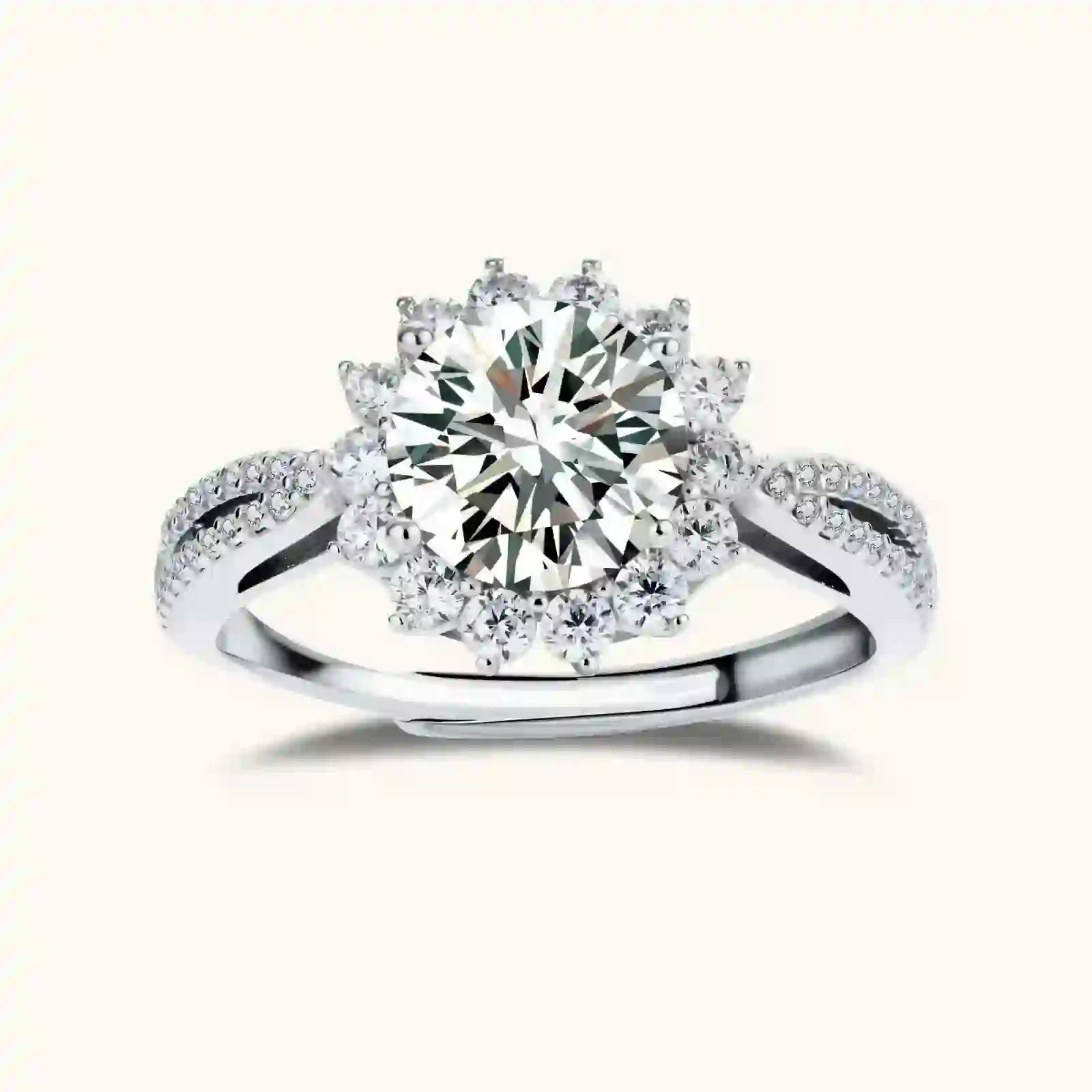 Bague Halo Stellaire Moissanite by Yoldine Paris