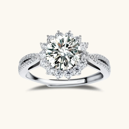 Bague Halo Stellaire Moissanite by Yoldine Paris