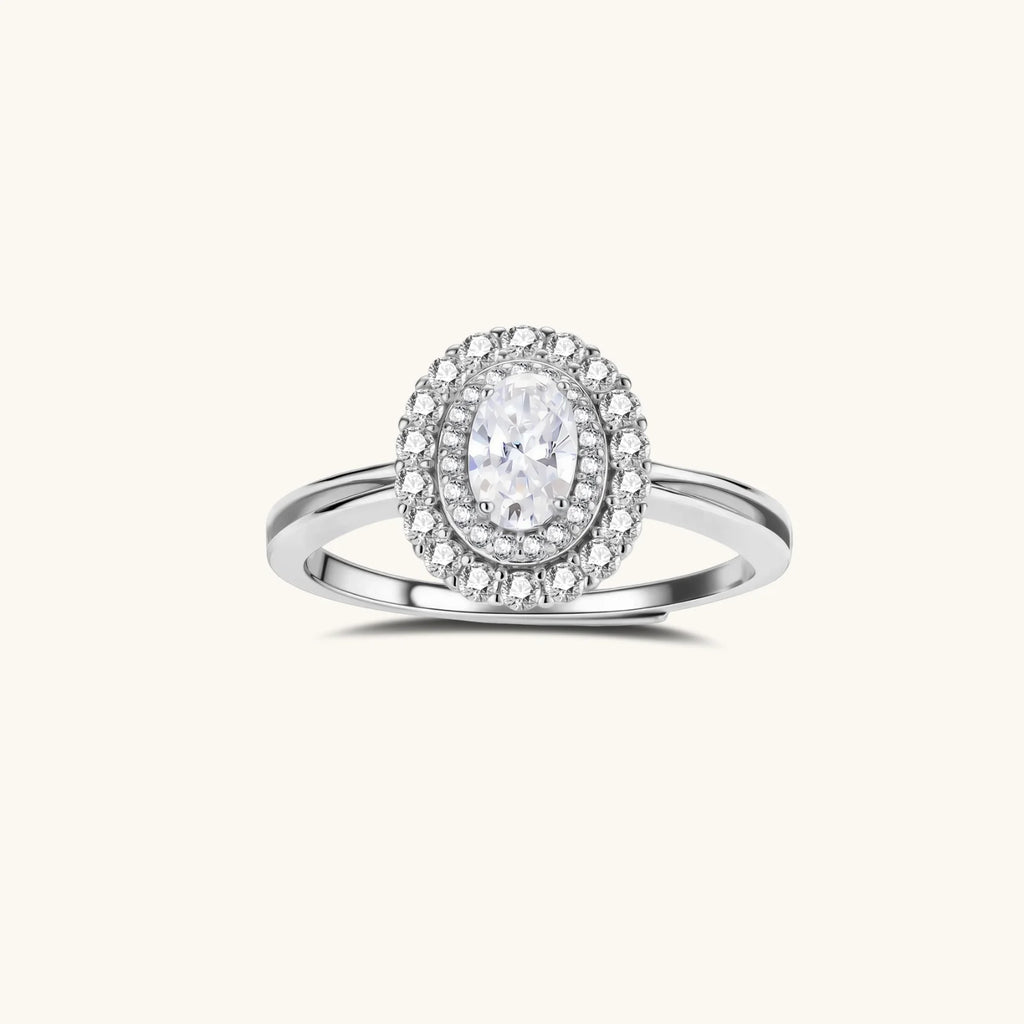 Bague de Promesse Double Halo Moissanite by Yoldine Paris