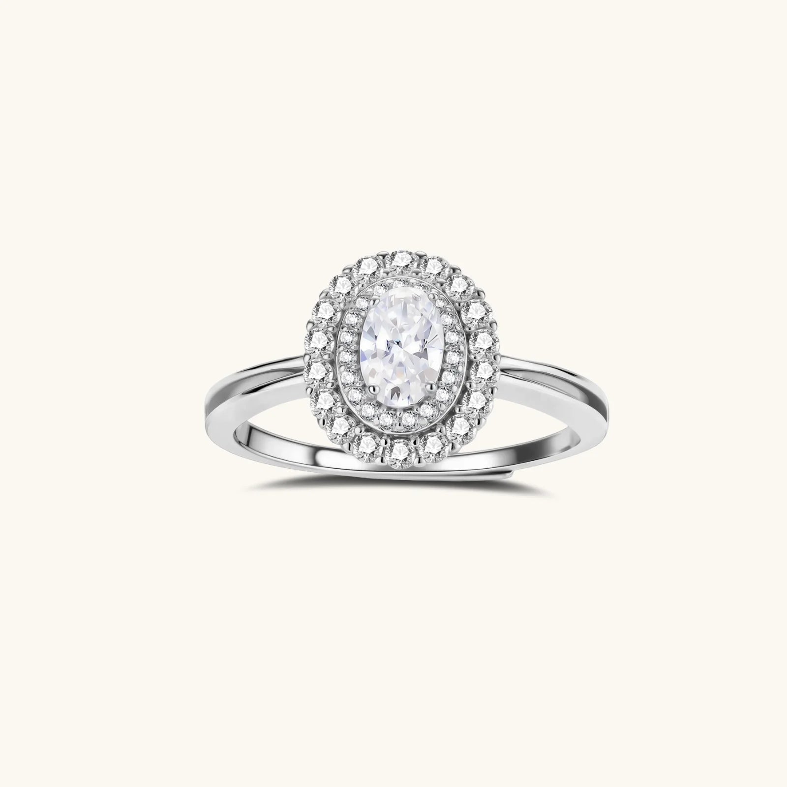 Bague de Promesse Double Halo Moissanite by Yoldine Paris