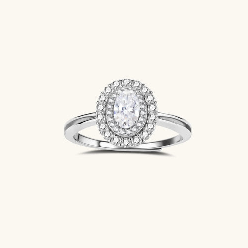 Bague de Promesse Double Halo Moissanite by Yoldine Paris