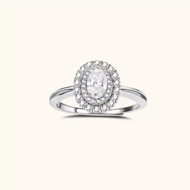 Bague de Promesse Double Halo Moissanite by Yoldine Paris
