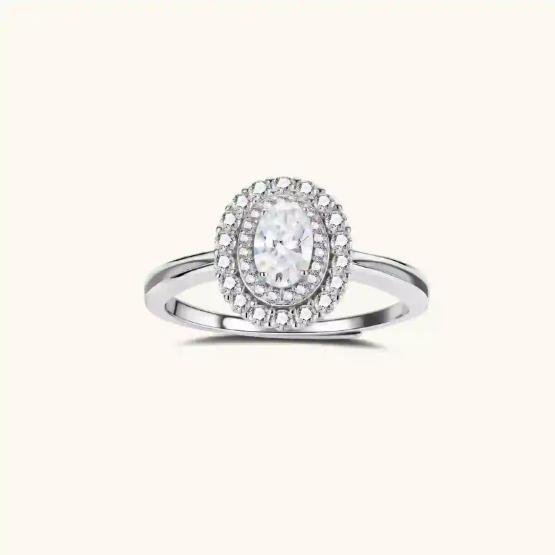 Bague de Promesse Double Halo Moissanite by Yoldine Paris