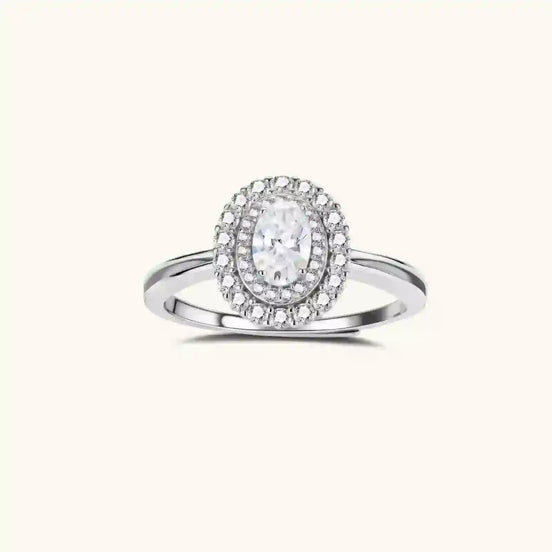 Bague de Promesse Double Halo Moissanite by Yoldine Paris