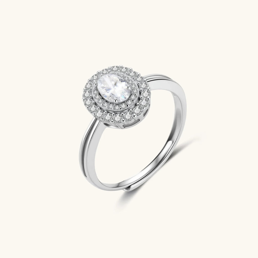 Bague de Promesse Double Halo Moissanite by Yoldine Paris