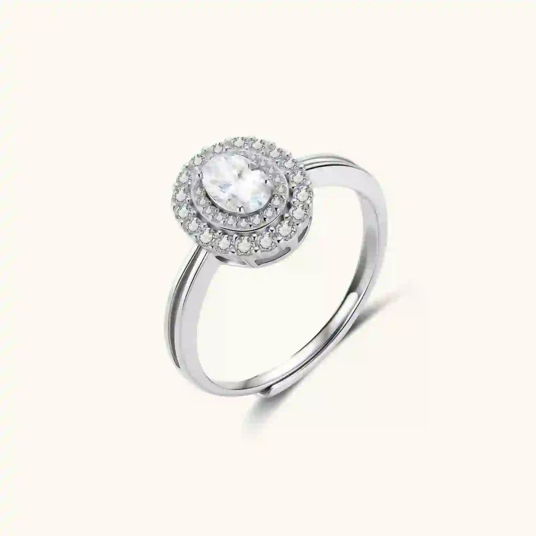 Bague de Promesse Double Halo Moissanite by Yoldine Paris
