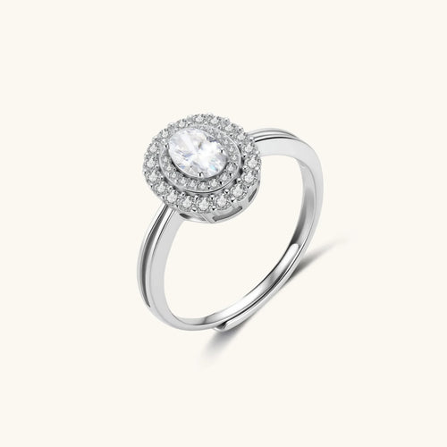 Bague de Promesse Double Halo Moissanite by Yoldine Paris