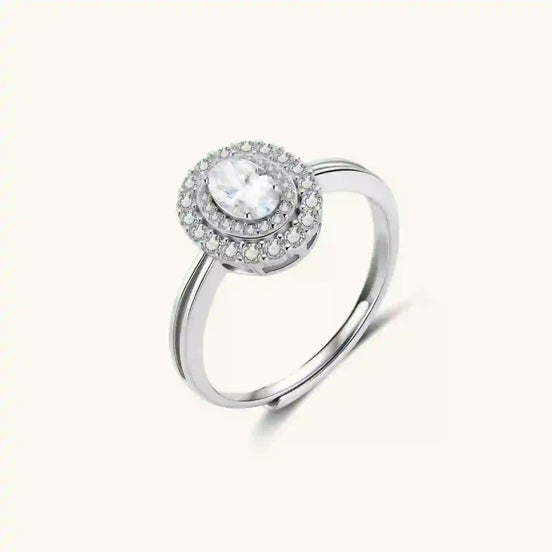 Bague de Promesse Double Halo Moissanite by Yoldine Paris
