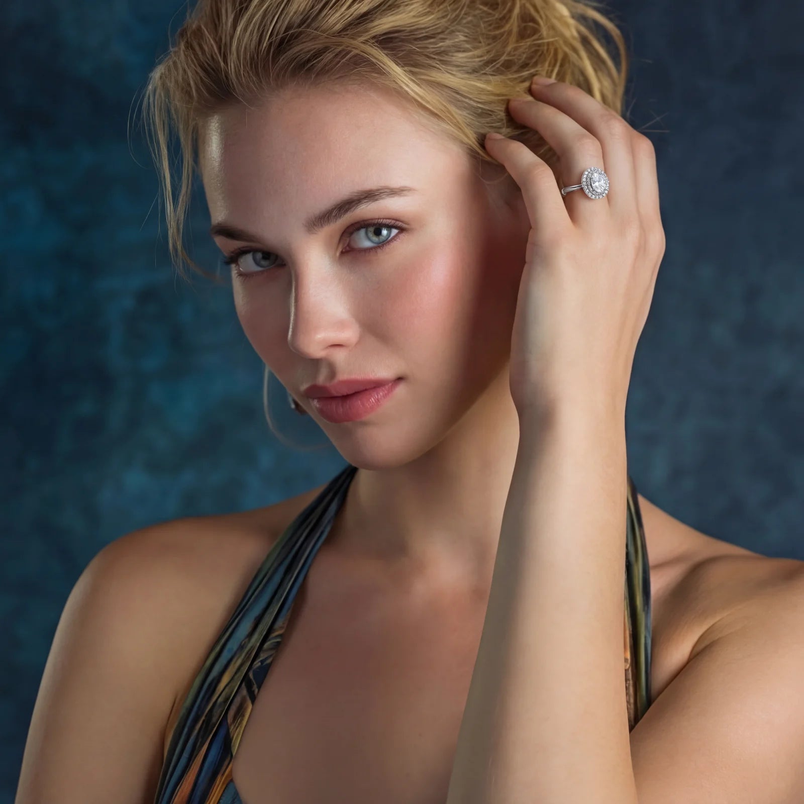 Bague de Promesse Double Halo Moissanite by Yoldine Paris
