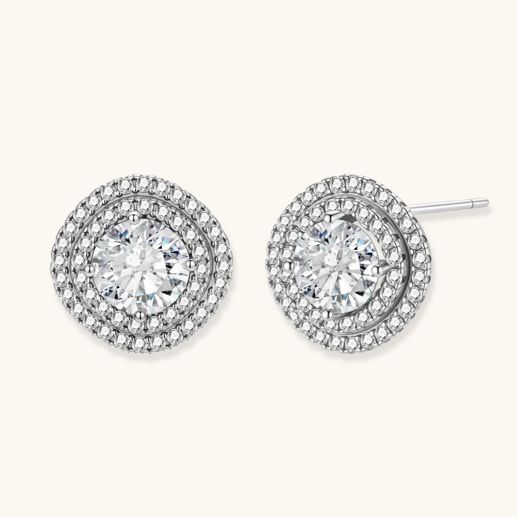 Puces Célestes Halo Moissanite by Yoldine Paris