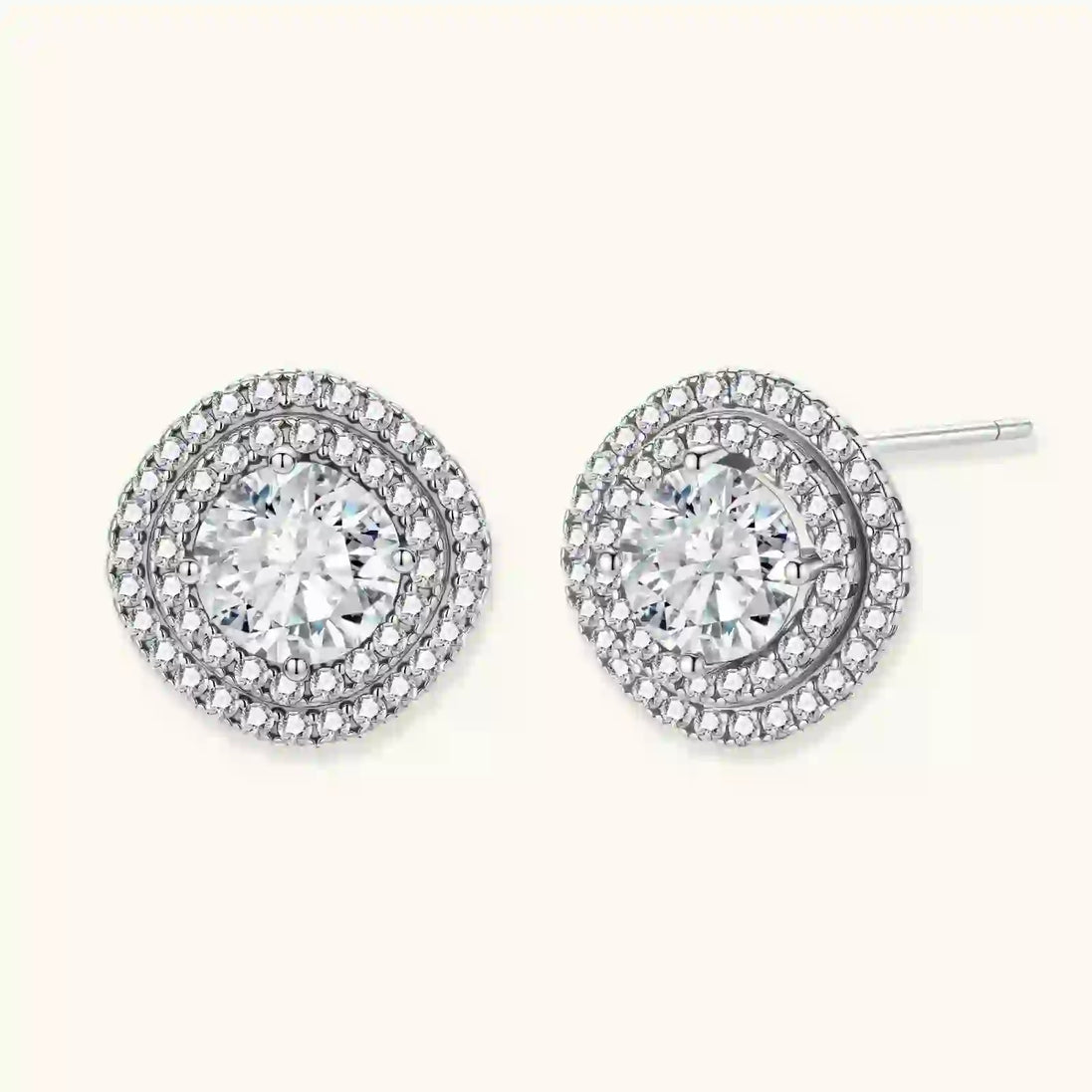 Puces Célestes Halo Moissanite by Yoldine Paris