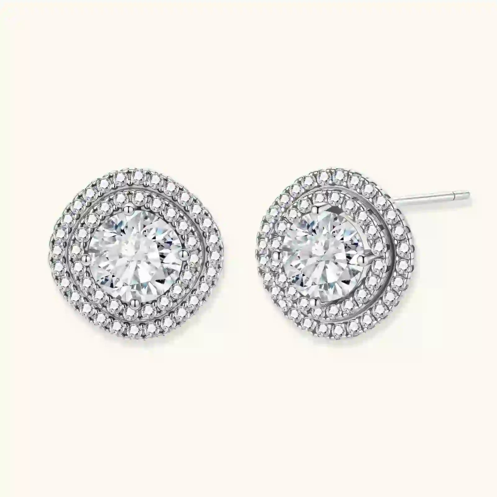 Puces Célestes Halo Moissanite by Yoldine Paris