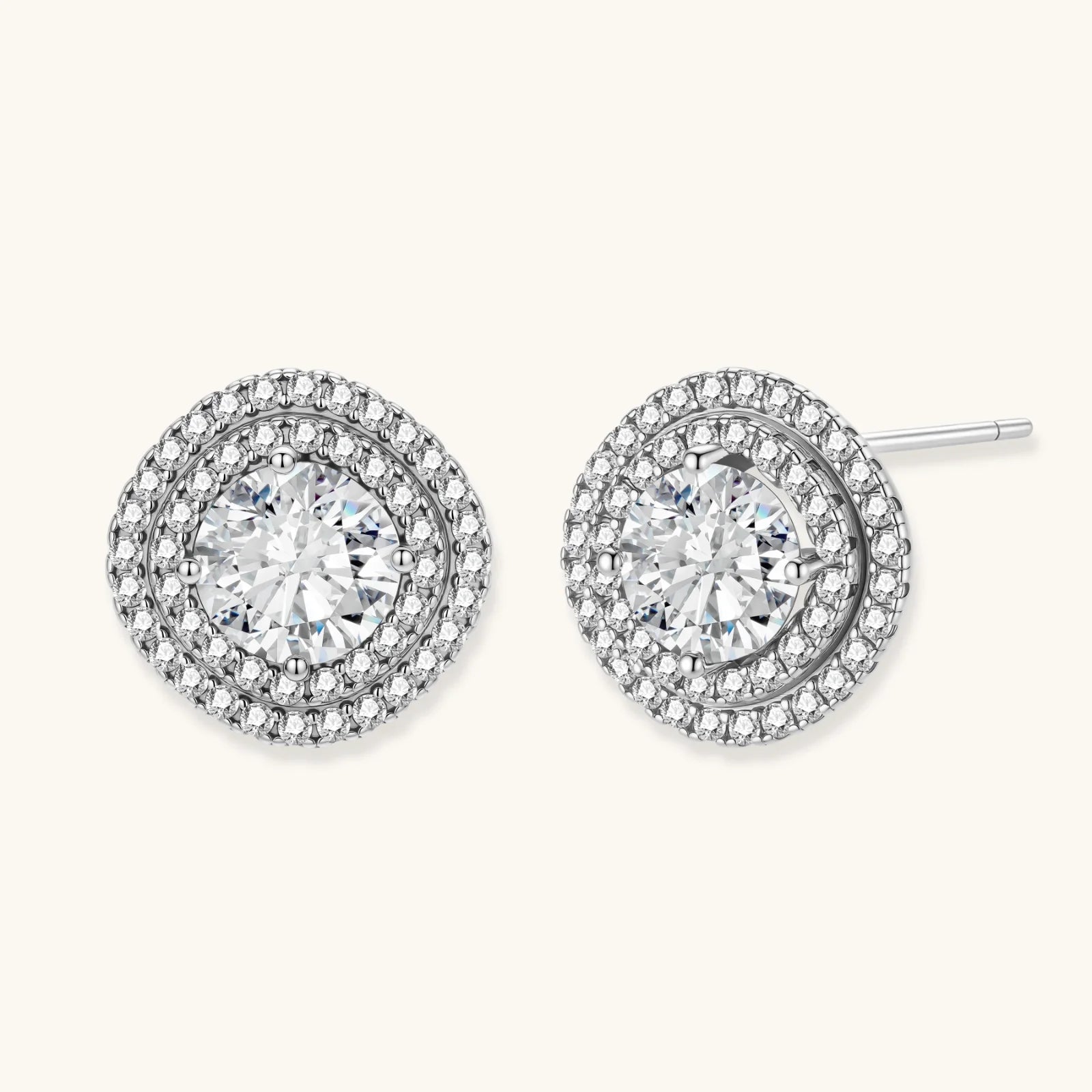 Puces Célestes Halo Moissanite by Yoldine Paris