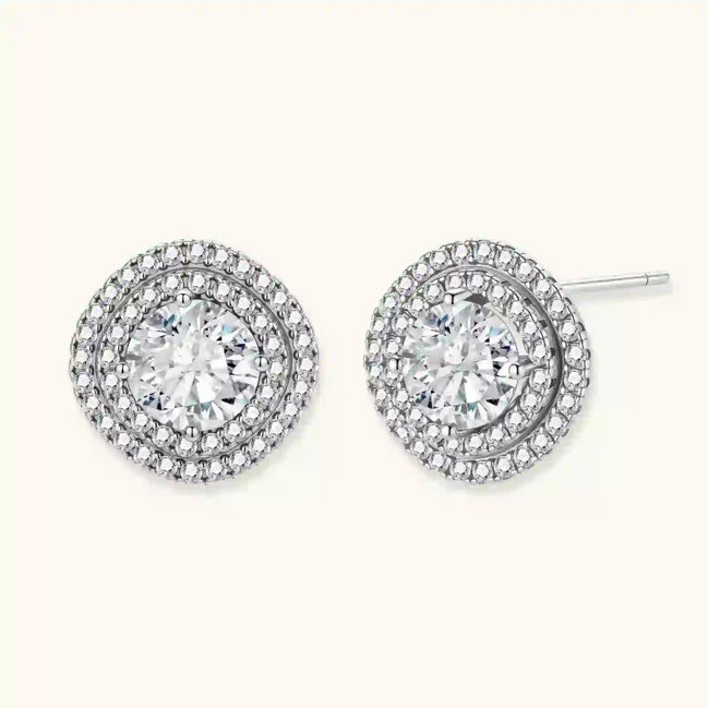 Puces Célestes Halo Moissanite by Yoldine Paris