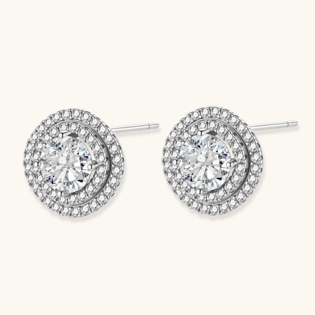 Puces Célestes Halo Moissanite by Yoldine Paris