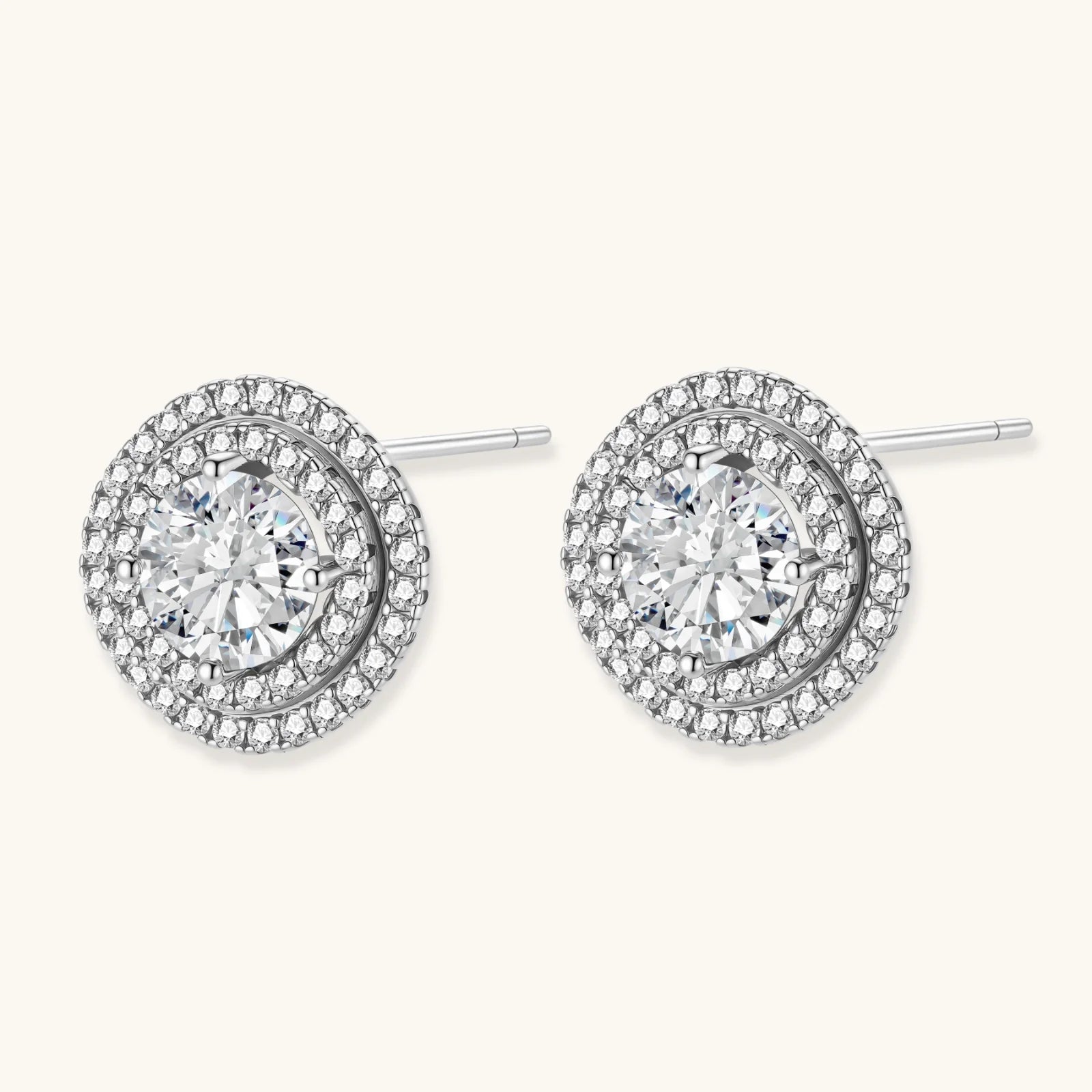 Puces Célestes Halo Moissanite by Yoldine Paris