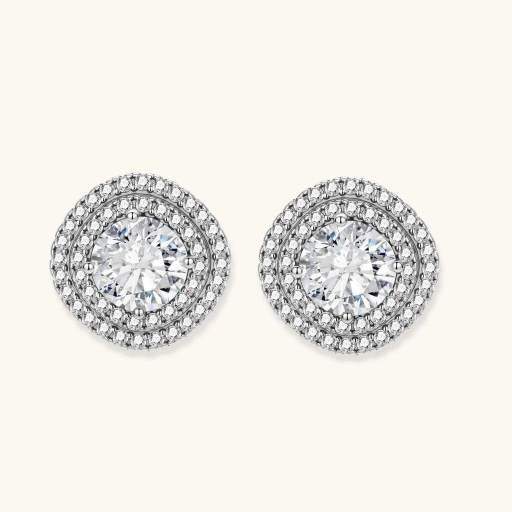 Puces Célestes Halo Moissanite by Yoldine Paris