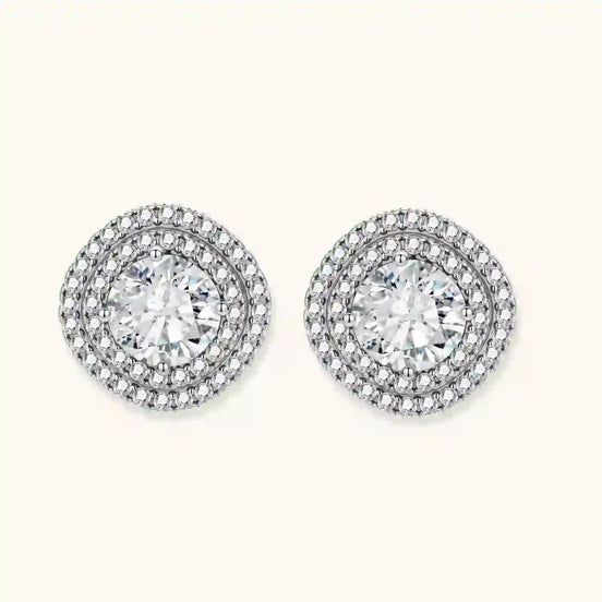 Puces Célestes Halo Moissanite by Yoldine Paris