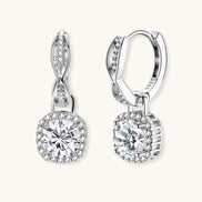 Boucles d'oreilles Moissanite Halo Infini Torsadé by Yoldine Paris