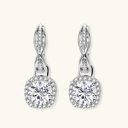 Boucles d'oreilles Moissanite Halo Infini Torsadé by Yoldine Paris