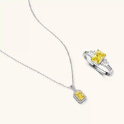 Ensemble Moissanite Rayonnement Doré by Yoldine Paris