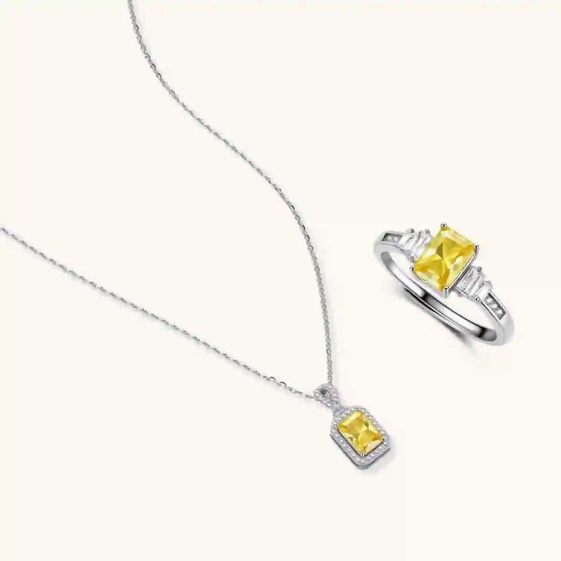Ensemble Moissanite Rayonnement Doré by Yoldine Paris
