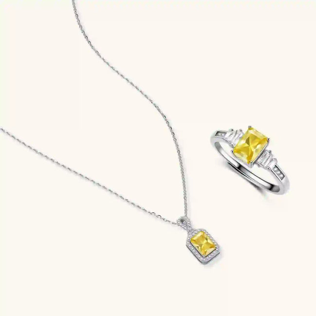 Ensemble Moissanite Rayonnement Doré by Yoldine Paris