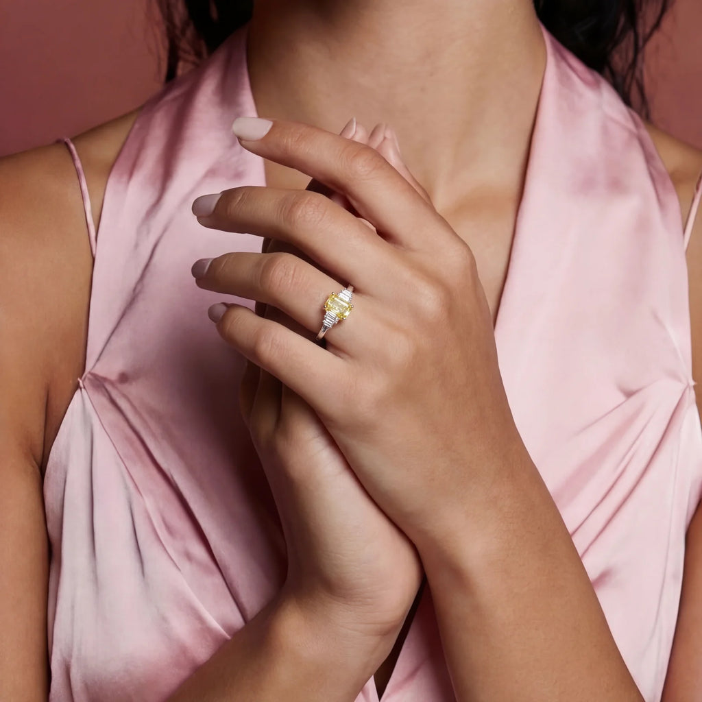Ensemble Moissanite Rayonnement Doré by Yoldine Paris