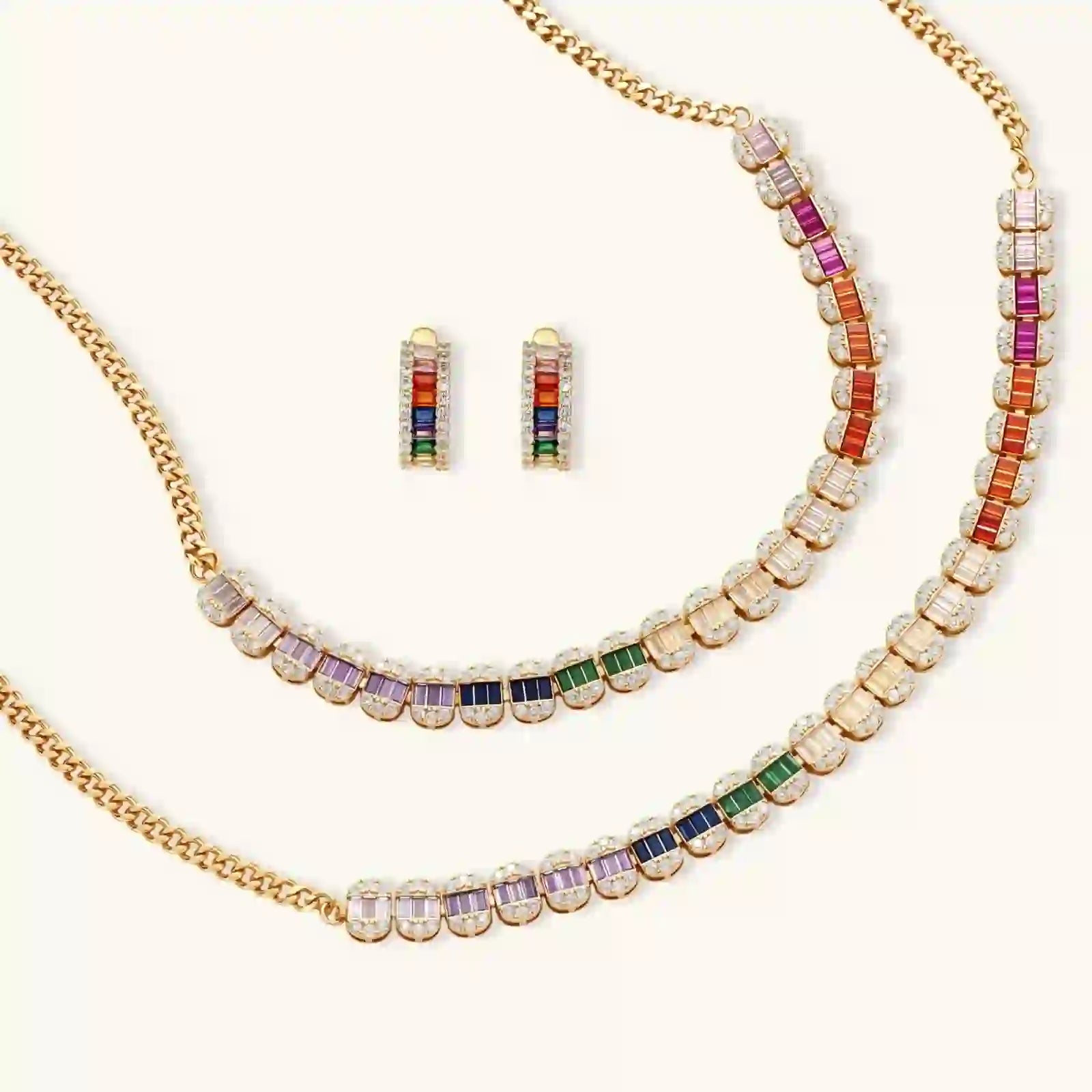 Parure Bijoux Spectre Arc-en-Ciel by Yoldine Paris