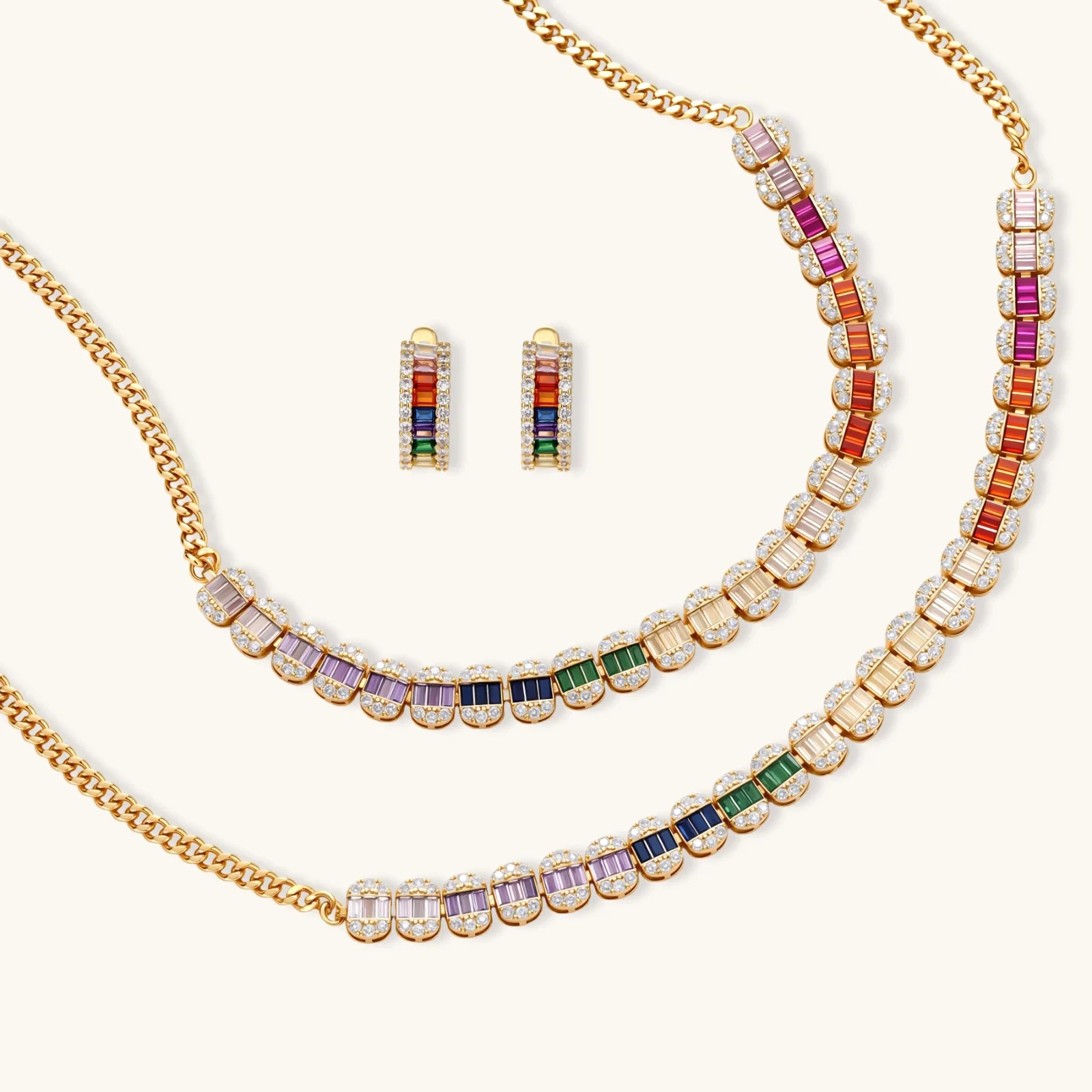 Parure Bijoux Spectre Arc-en-Ciel by Yoldine Paris