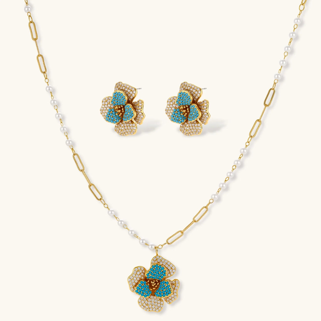 Parure Saphir en Fleurs by Yoldine Paris