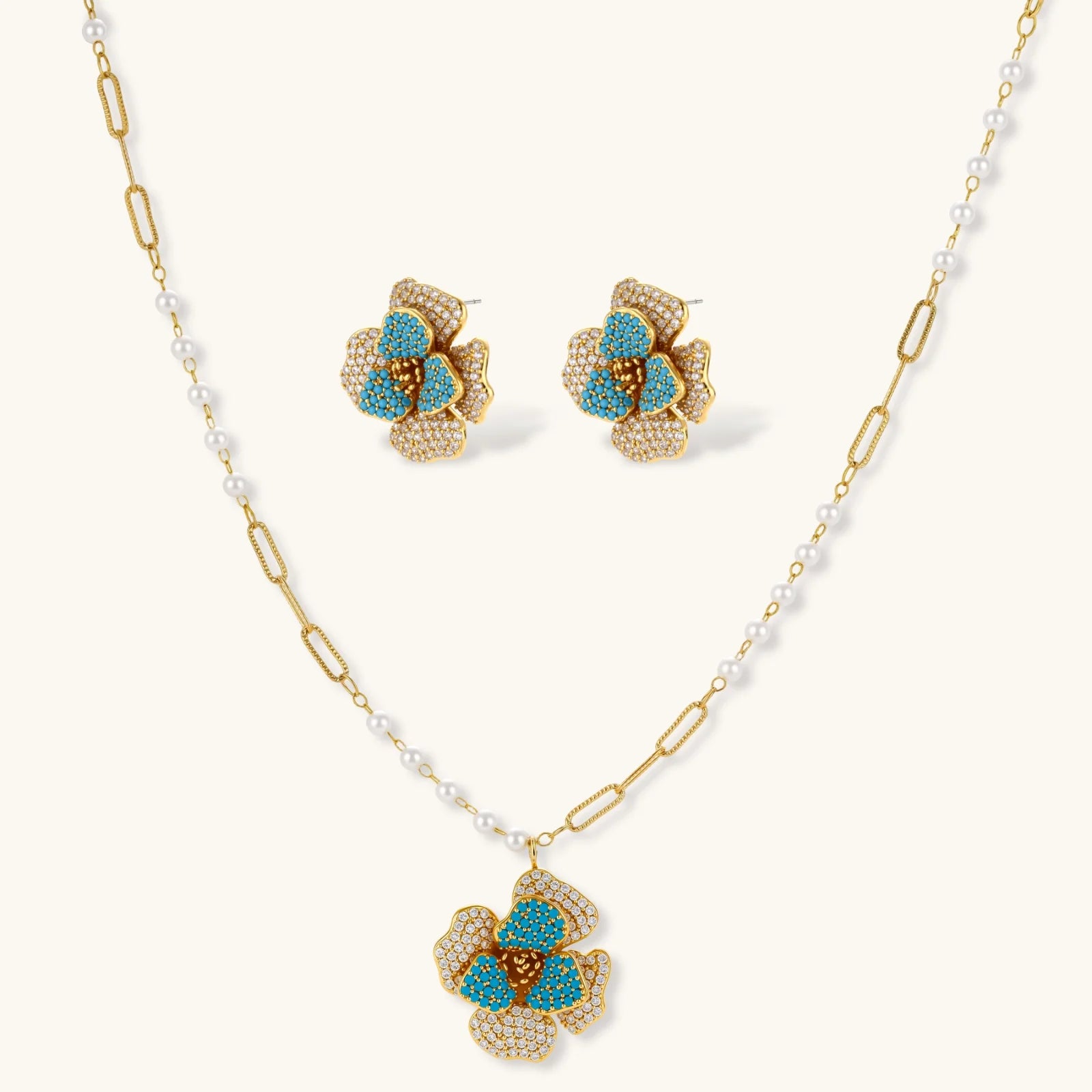 Parure Saphir en Fleurs by Yoldine Paris