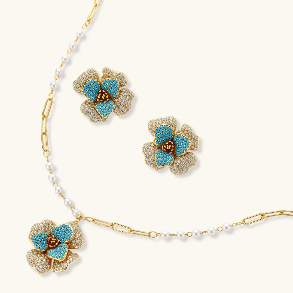 Parure Saphir en Fleurs by Yoldine Paris
