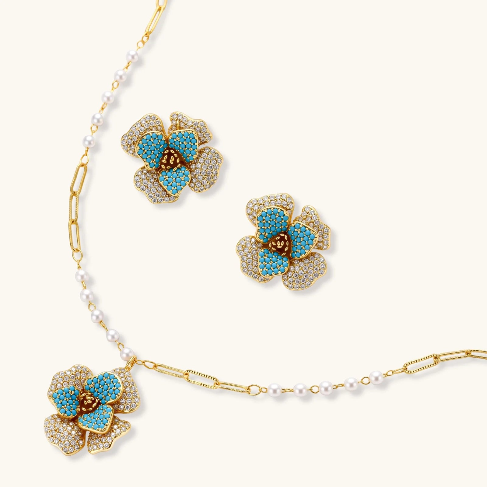 Parure Saphir en Fleurs by Yoldine Paris