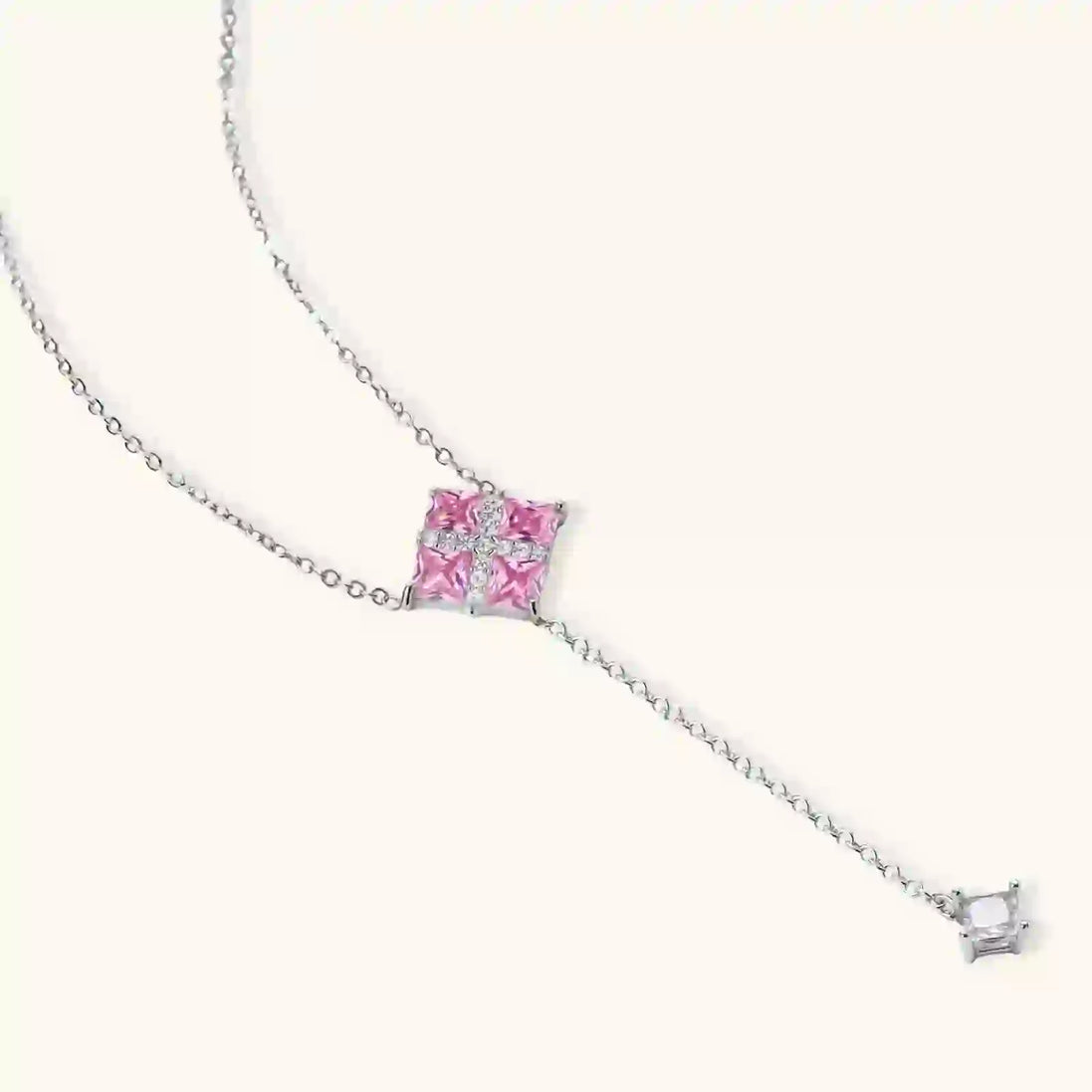 Parure Croix Prisme Rose by Yoldine Paris
