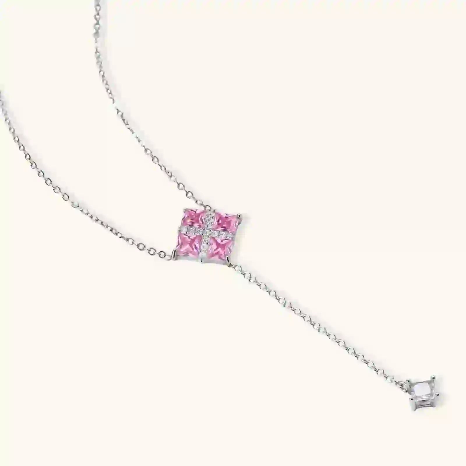 Parure Croix Prisme Rose by Yoldine Paris