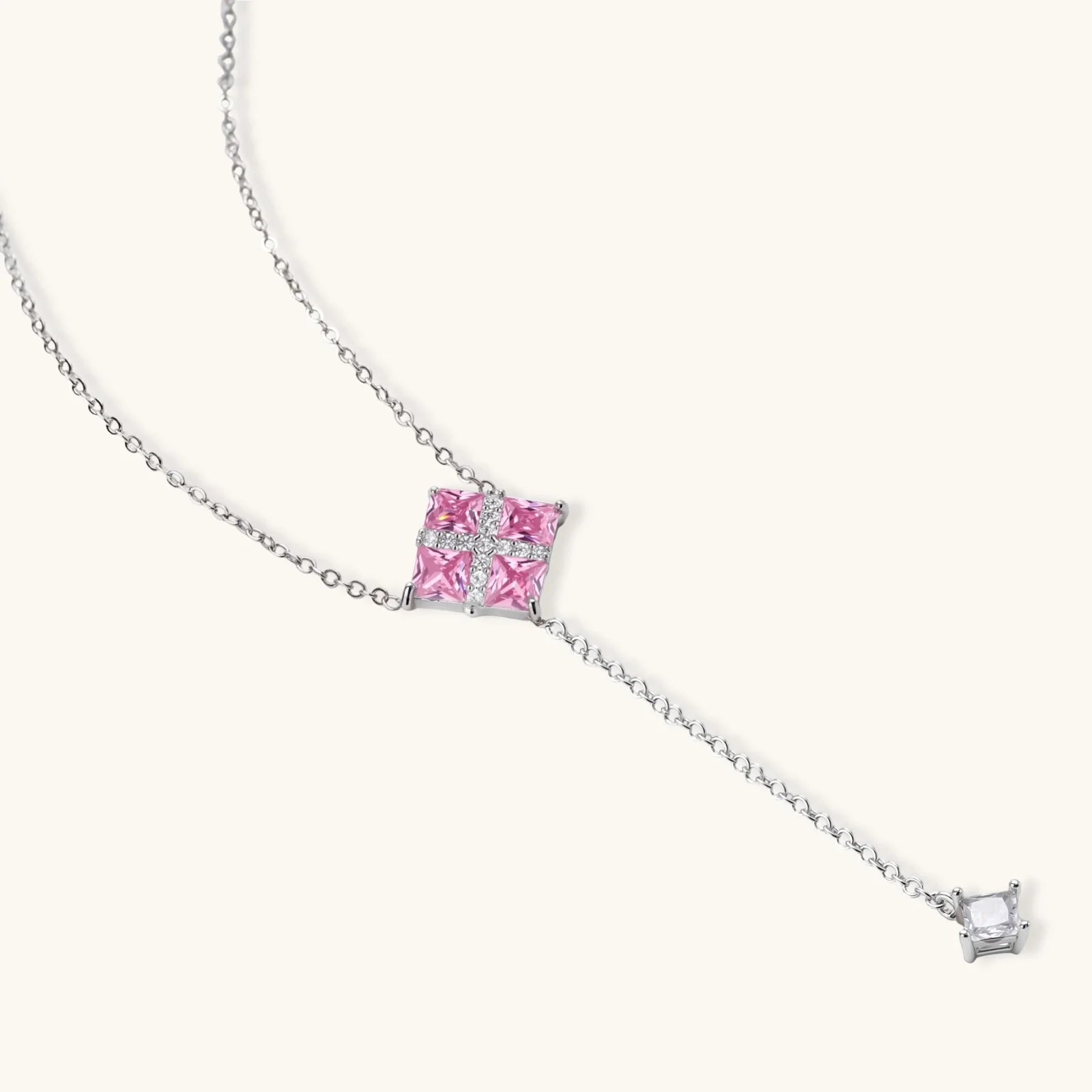 Parure Croix Prisme Rose by Yoldine Paris