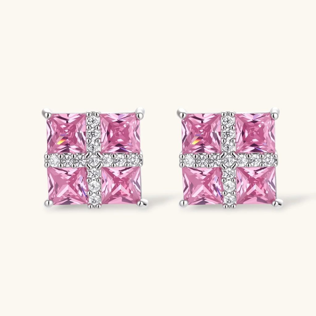 Parure Croix Prisme Rose by Yoldine Paris