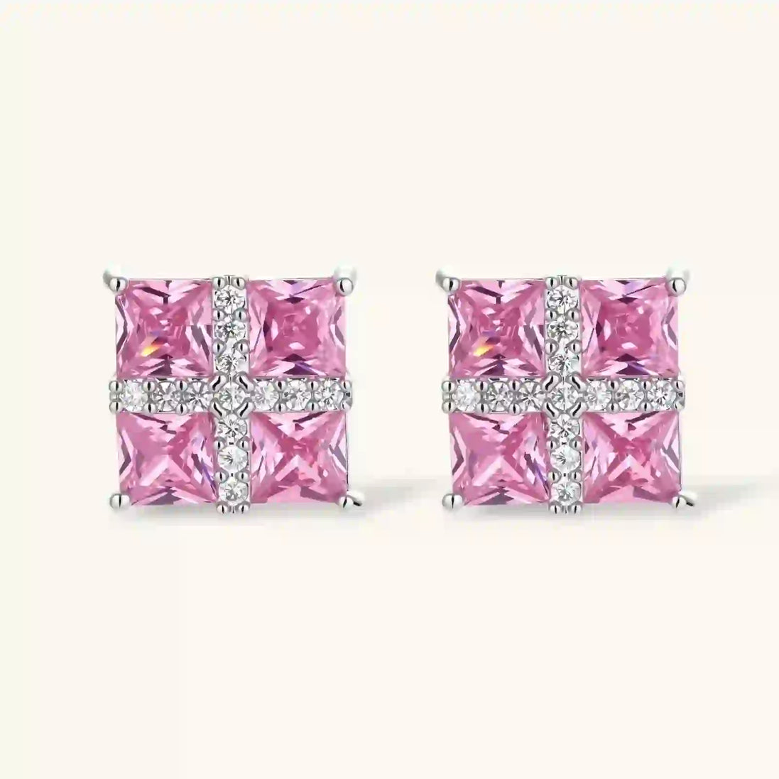 Parure Croix Prisme Rose by Yoldine Paris