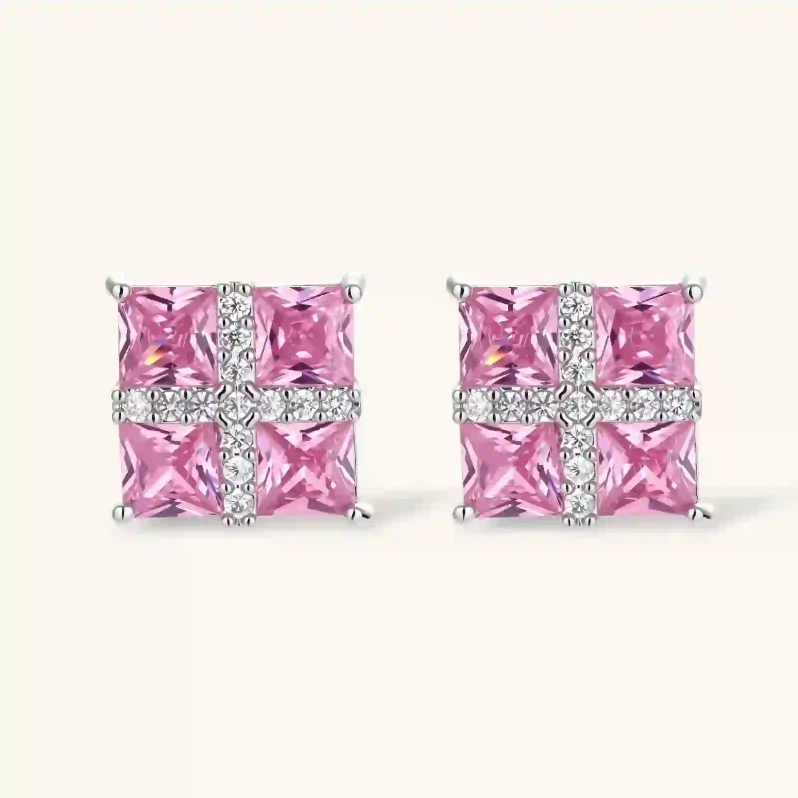 Parure Croix Prisme Rose by Yoldine Paris