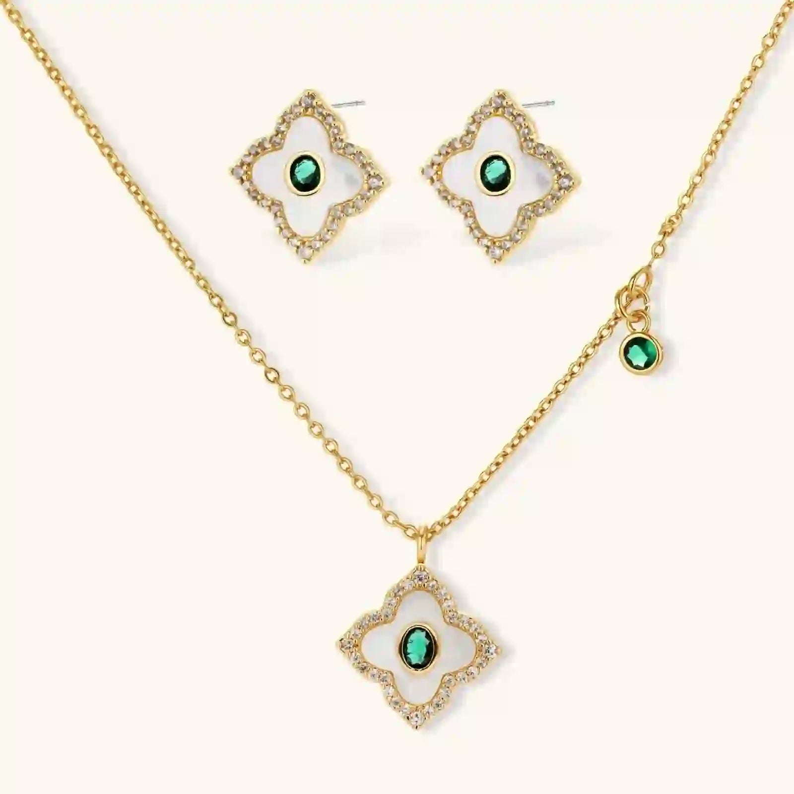 Parure Emerald Bloom by Yoldine Paris