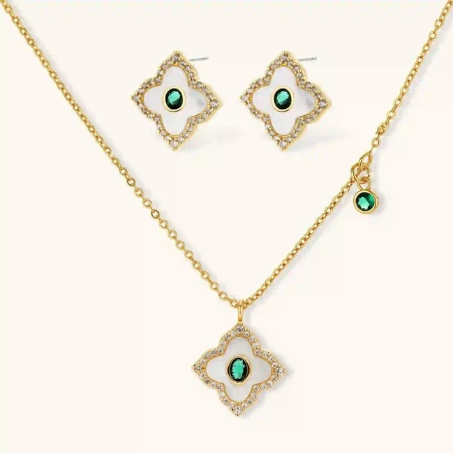 Parure Emerald Bloom by Yoldine Paris