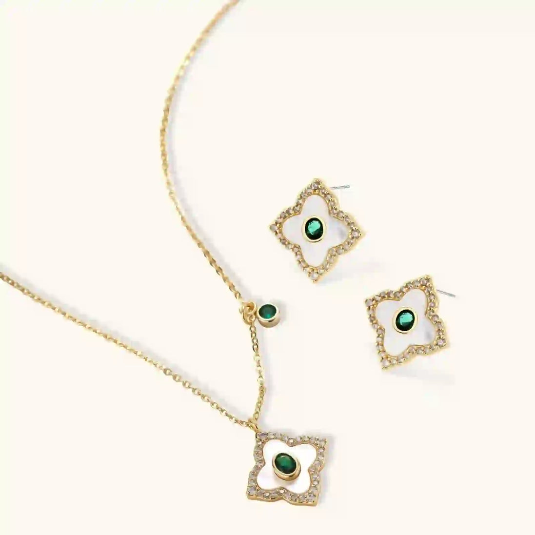 Parure Emerald Bloom by Yoldine Paris