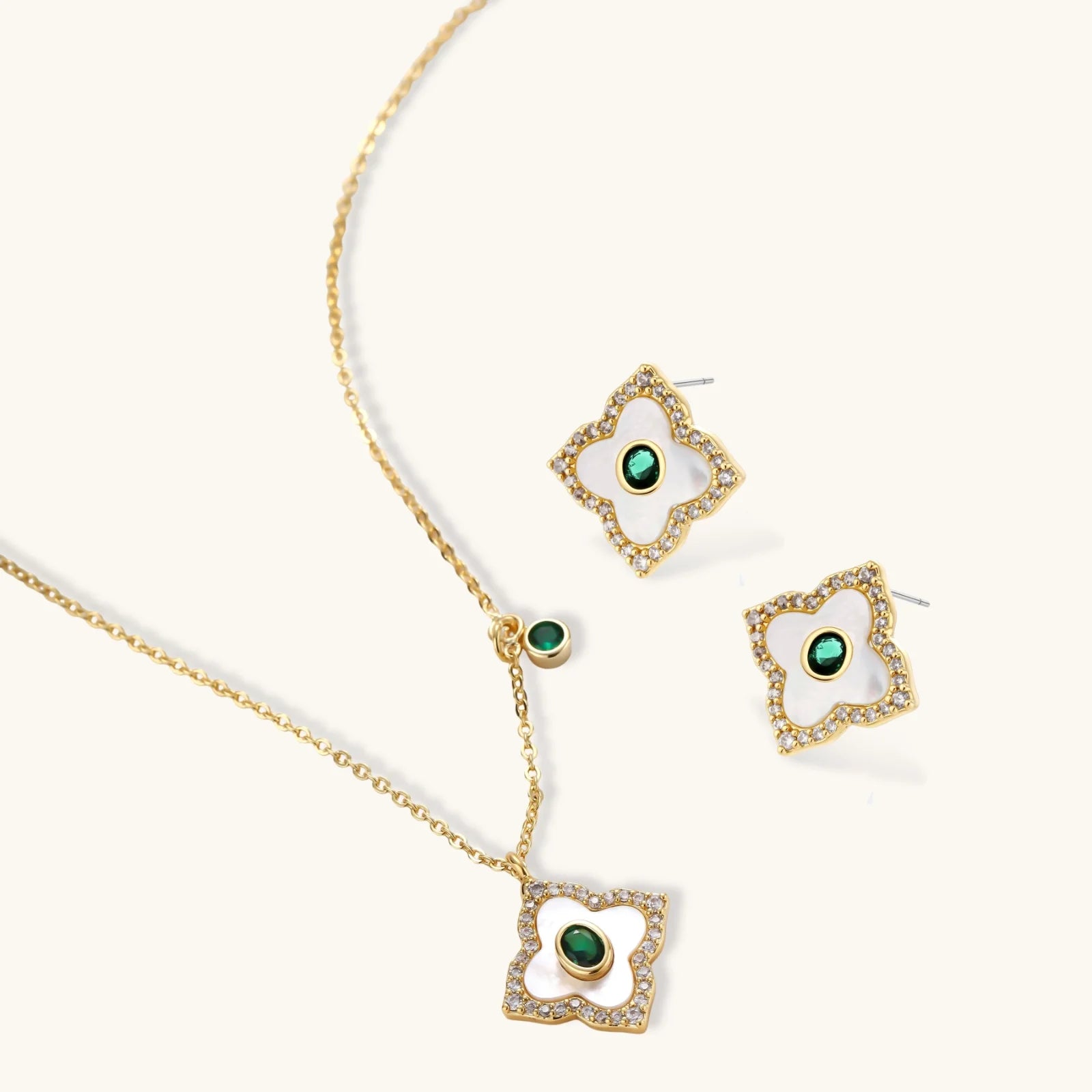 Parure Emerald Bloom by Yoldine Paris