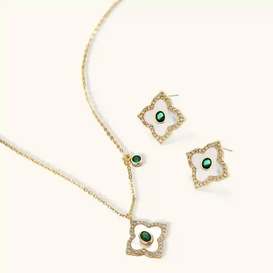 Parure Emerald Bloom by Yoldine Paris