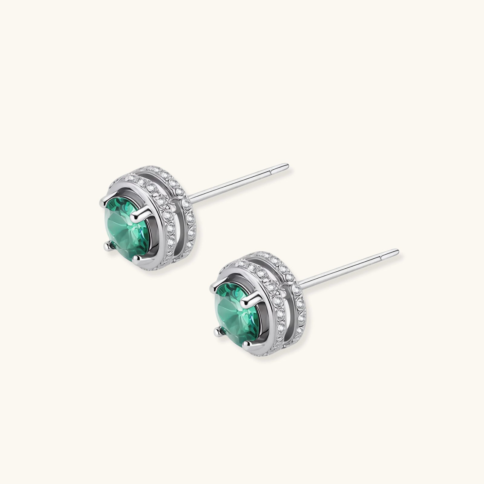 Puces Halo Émeraude Étincelantes by Yoldine Paris