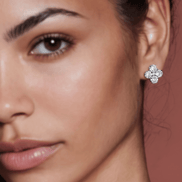 Puces Moissanite Quatrefeuille by Yoldine Paris