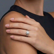 Bague Halo Stellaire Moissanite by Yoldine Paris